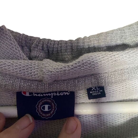 Champion waffle knit distressed hooded XL patched elbows Michigan - Picture 2 of 5